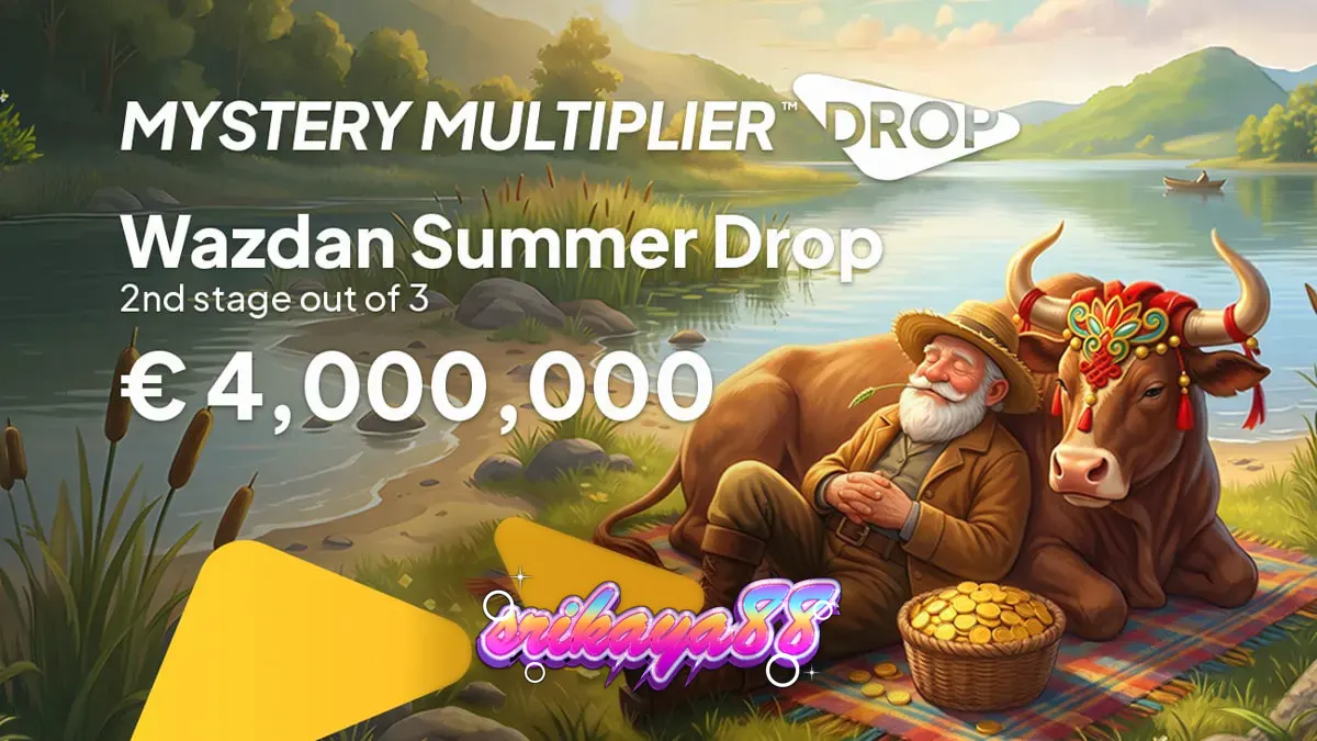 Tampilan antarmuka mekanik Mystery Multiplier Drop dari Wazdan