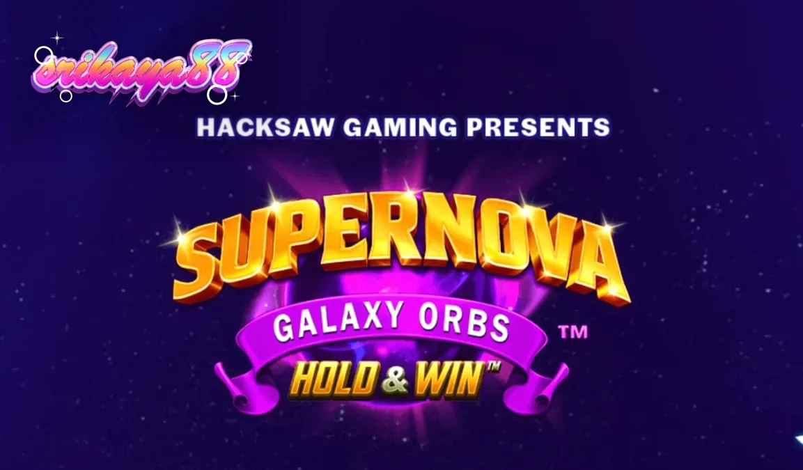 Tampilan visual slot Supernova Galaxy Orbs dengan tema ruang angkasa dan simbol buah retro.